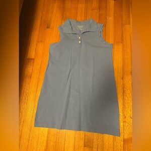 L.L. Bean Shirt Dress Women's M Light blue  98% Cotton Sleeveless Collared (b3